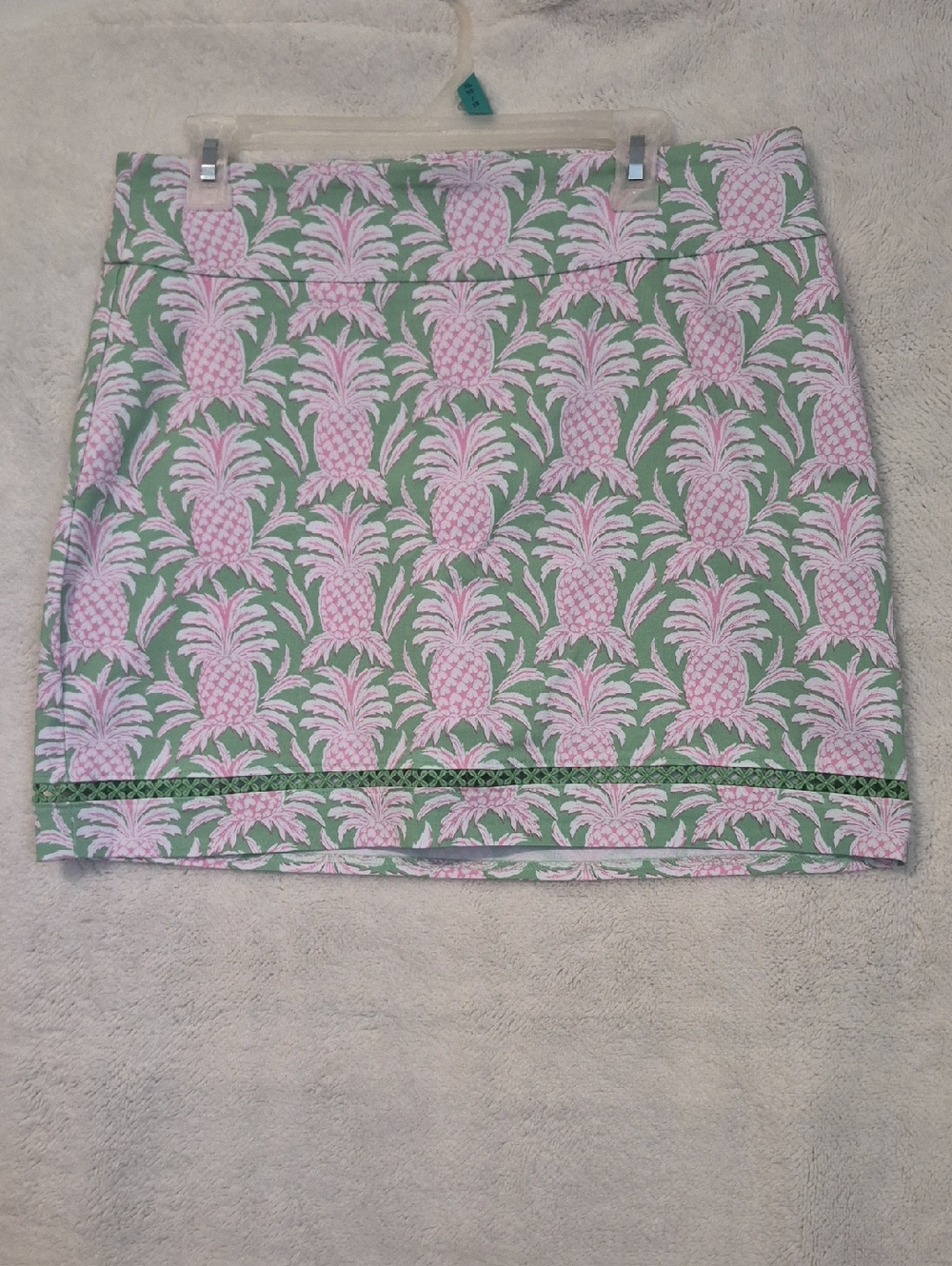 crown & ivy Women's Pink Pineapple Print Green Mini Skirt Size‎ 12